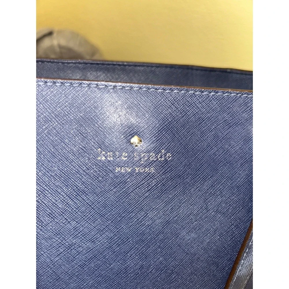 Kate Spade‎ Laurel Way Medium Blazer Blue Saffiano Leather Tote Shoulder Bag